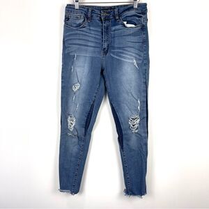 KanCan Distressed High Waist Cropped Skinny Jeans Women's Size 13/30
